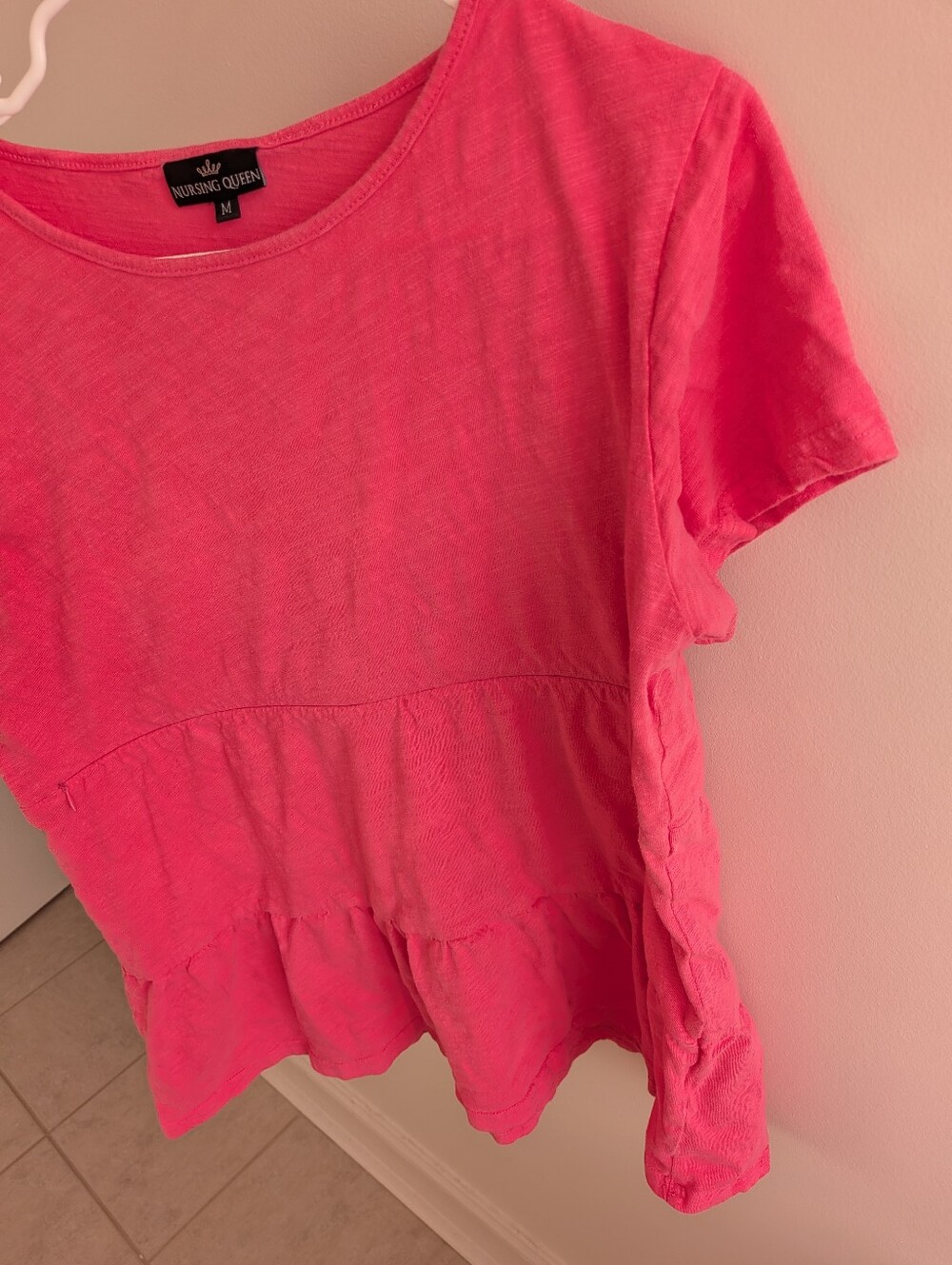 Nursing Queen Breastfeeding Pink Short Sleeve Tiered Tee - Picture 3 of 6
